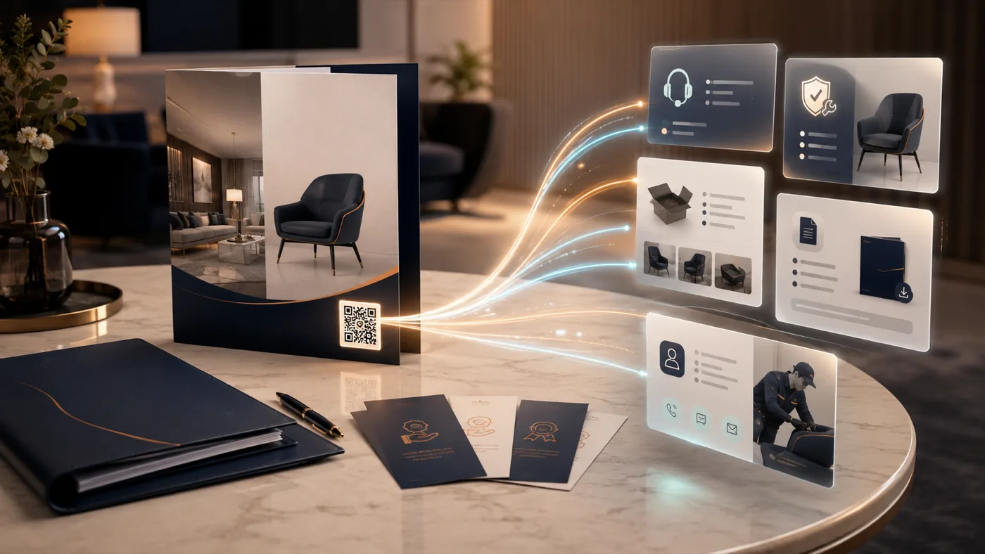 Saha Satış Broşürlerinde QR Destek Akışı
